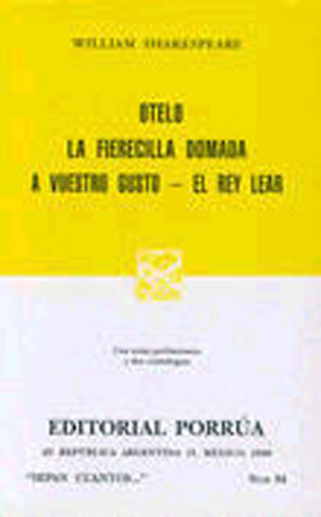 Otelo.La fierecilla domada.A vuestro gusto.El rey lear. cover