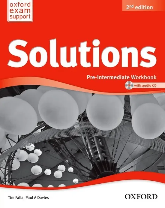 Solutions Pre-Intermediate Workbook with audio CD cover