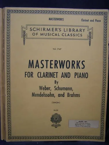 Masterworks for Clarinet and Piano cover