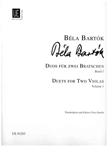 Béla Bartók. Duos für zwei Bratschen. 44 Duos für zwei Violinen. Band 1 cover