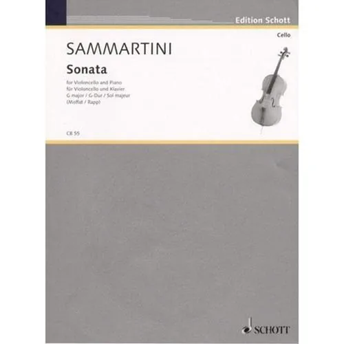 SAMMARTINI. Sonata for violoncello and piano, G major. CB55 cover