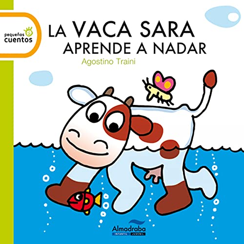La vaca Sara aprende a nadar