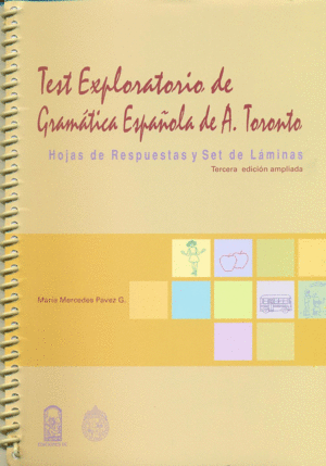 Test exploratorio de gramática española de A. Toronto cover