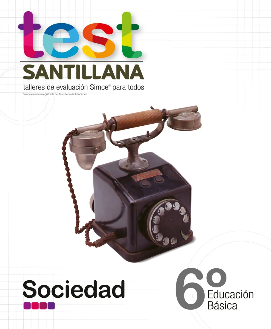 Test Santillana 6° Básico Sociedad SIMCE cover