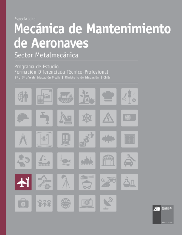 Especialidad de mantenimiento de aeronaves : sector metalmecánica cover