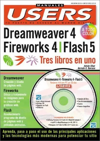Portada de Dreamweaver 4, Fireworks 4, Flash 5, de Adrián Sibar