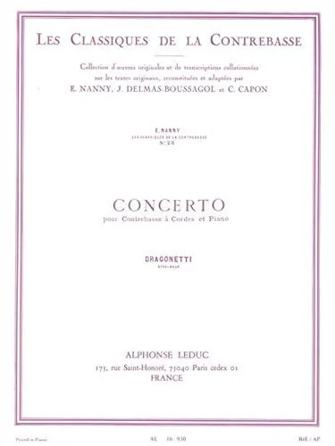 Dragonetti: Concerto (Double Bass/Piano) cover