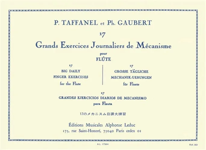 17 Grands exercices journaliers de mécanisme pour flute cover