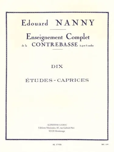 Édouard Nanny: Dix études-caprices - Double Bass Solo cover