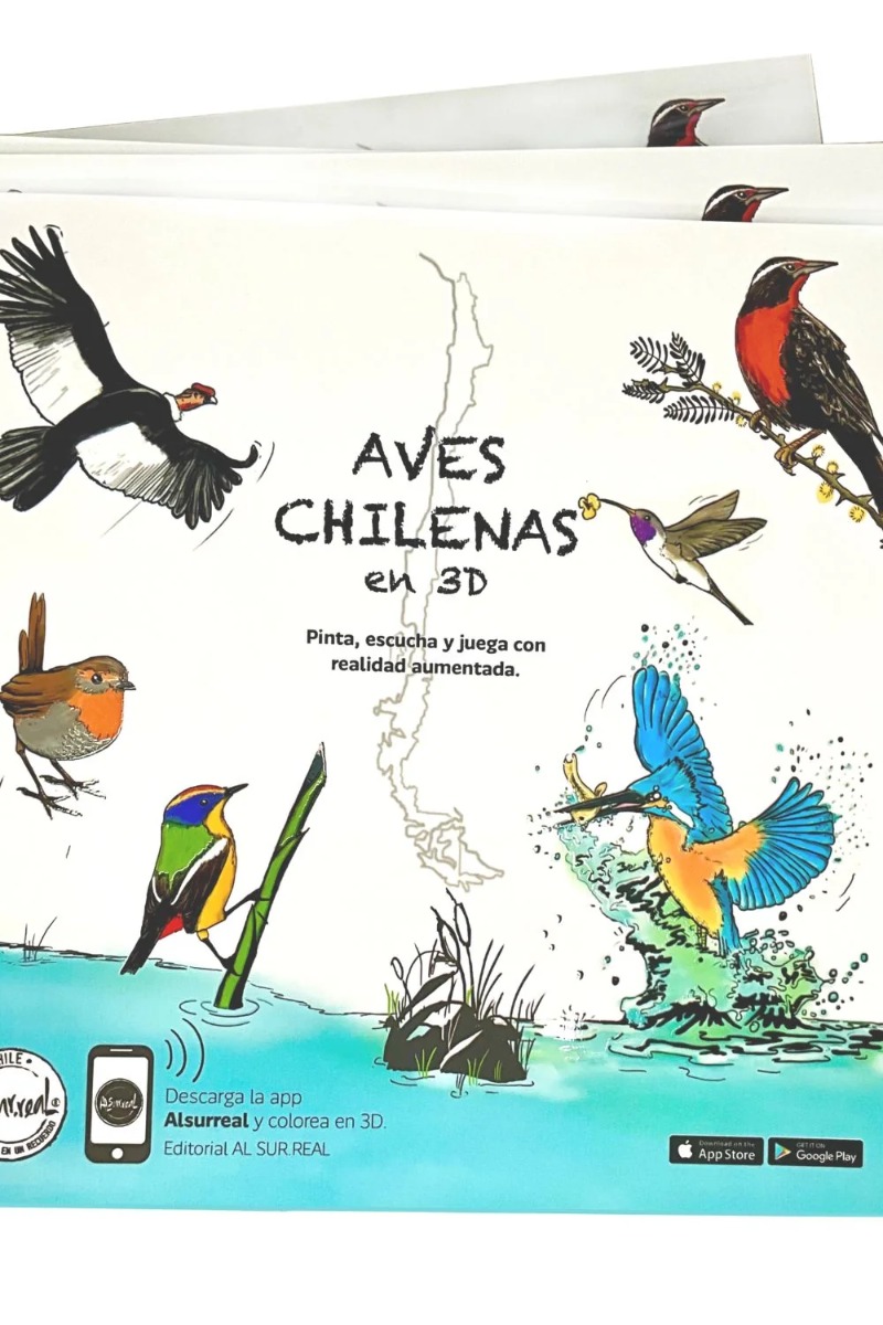 Aves chilenas en 3D : Pinta, escucha y juega con realidad aumentada