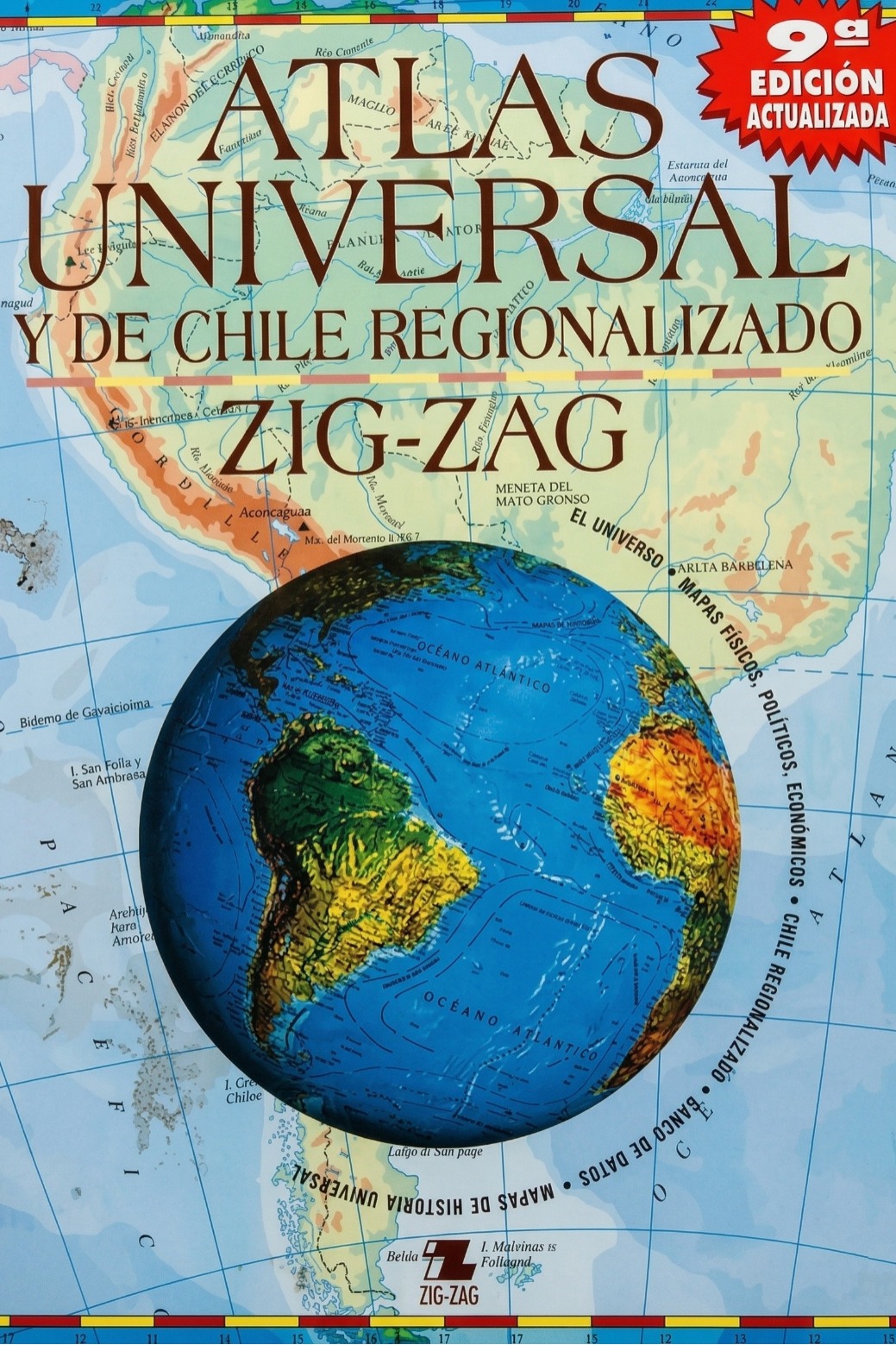 Atlas universal y de chile regionalizado zig-zag